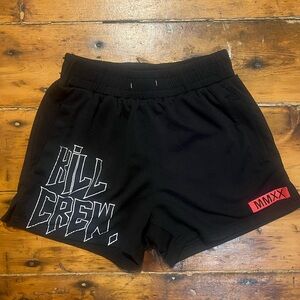 Kill Crew Women's Black Athletic Shorts with Red Accent